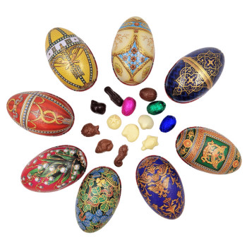 Oeuf en métal décoré & chocolats de Pâques Jadis et Gourmande