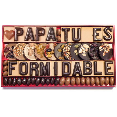 20 lettres en chocolat - une papa formidable / Chocolats Fête des Pères