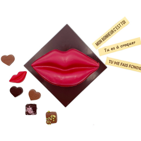 Cœur ou bouche en chocolat noir / Chocolat Saint-Valentin