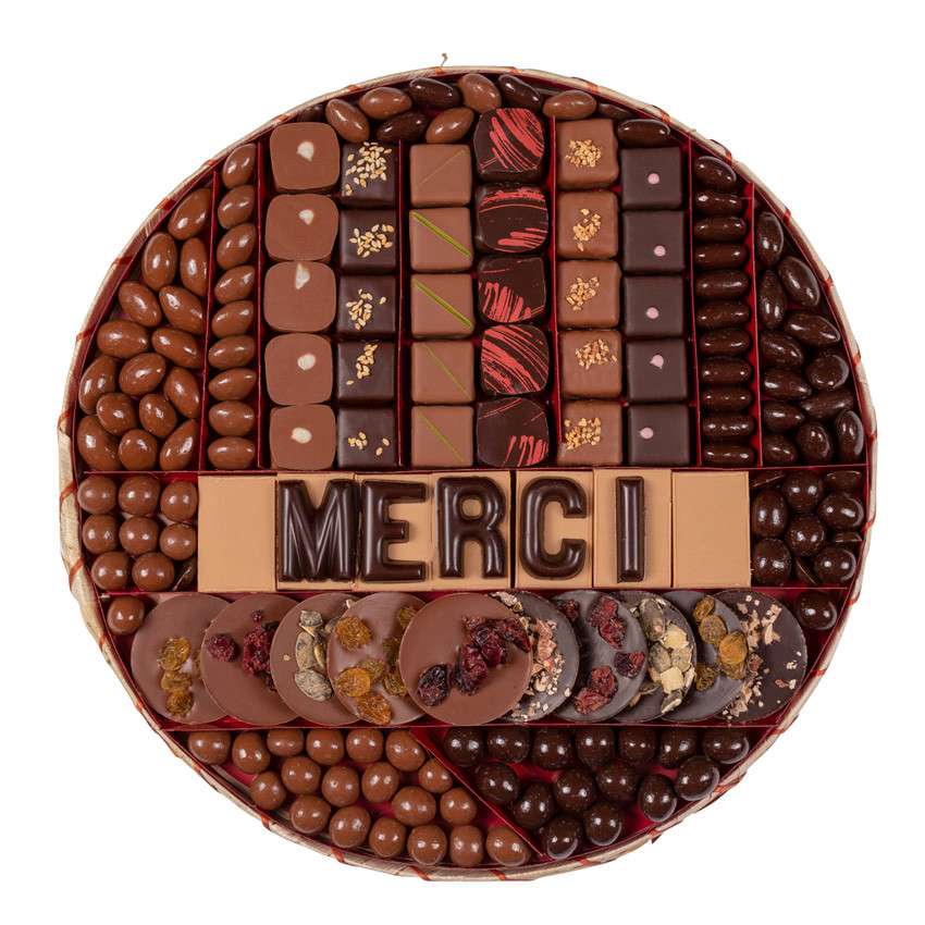 Plateau chocolats merci taille 5