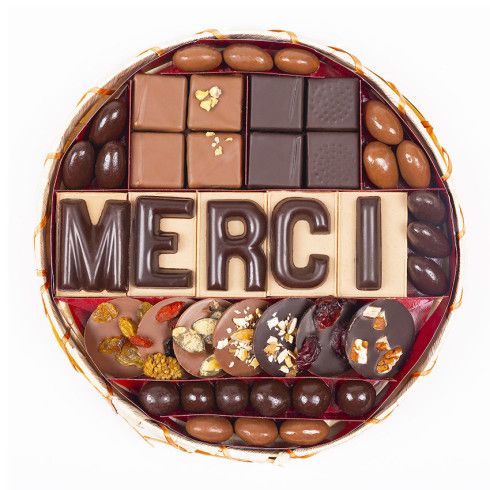 Plateau chocolat Merci taille 1 / Chocolat fin des Classes