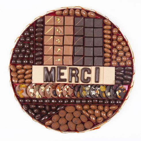 Plateau chocolats Merci Taille 5 / Remercier