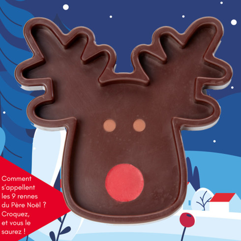 Plateau Renne chocolat noir / Chocolats de Noël
