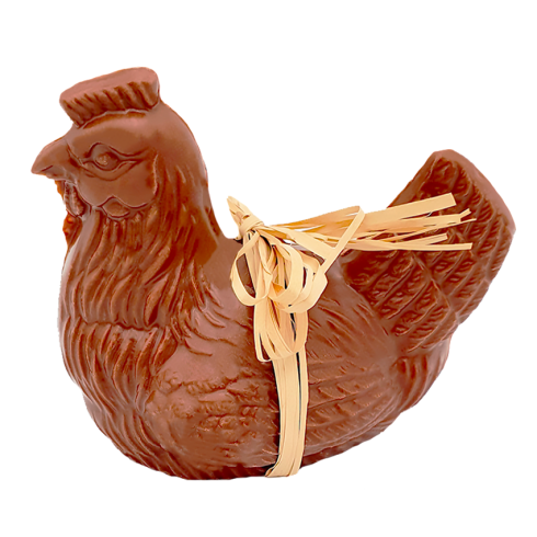 Poule de Pâques en chocolat au lait ou blanc / Chocolat Pâques Entreprise