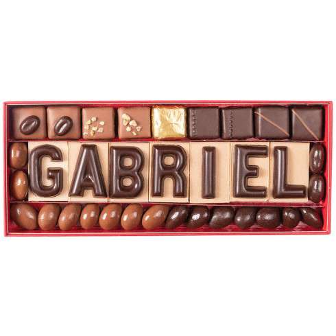 7 lettres en chocolat praliné & gianduja (JG1) / Fêter une naissance