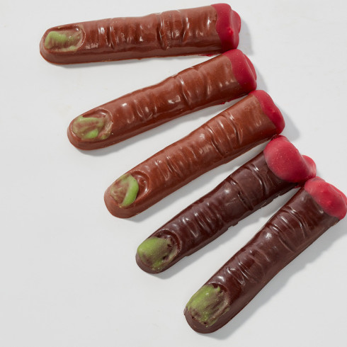 Terrifiant sac à doigt chocolat lait et noir / Chocolats pour Halloween