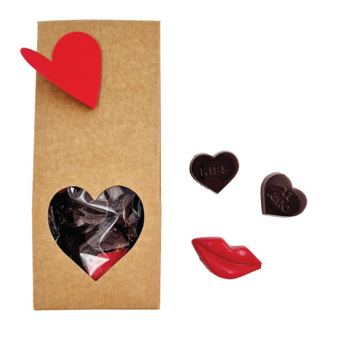 Mini cœurs chocolat noir. Pour un café charmant / Chocolat Saint-Valentin