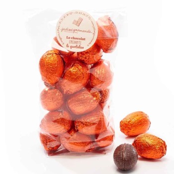 Sachet orange 200g oeufs Pâques chocolat noir ganache Jadis et Gourmande