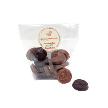 Sachet de pièces de 2 € en chocolat Jadis et Gourmande