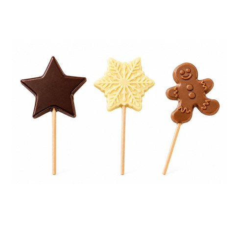 Sucettes de Noël en chocolat lait, noir ou blanc / Chocolats de Noël originaux