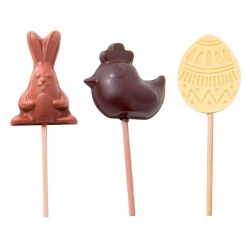 Sucette de P&acirc;ques en chocolat lait, noir ou blanc image 1