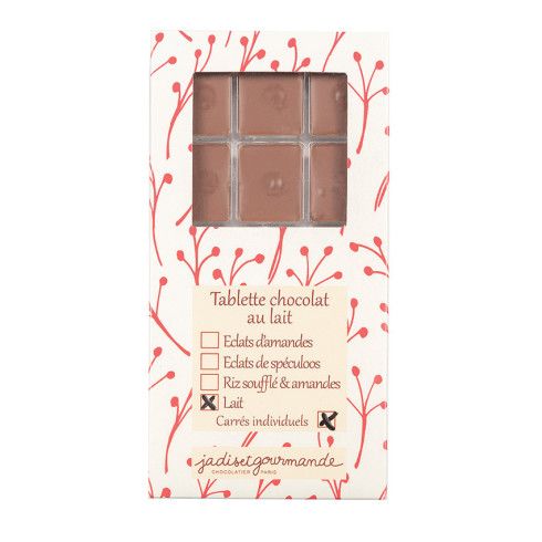 Tablette de chocolat au lait carrés individuels / Accueil