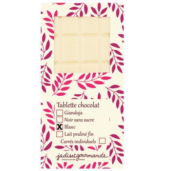 Tablette chocolat blanc Jadis et Gourmande