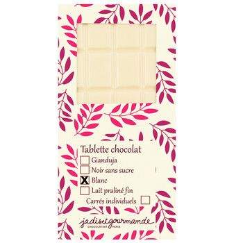 Tablette chocolat blanc Jadis et Gourmande
