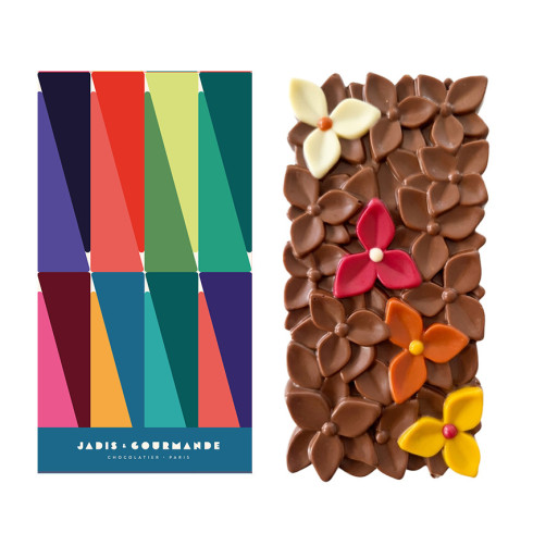 Tablette Fleur Praliné, chocolat lait / Chocolats Fête des mères