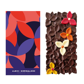 Tablette Fleur Pralin&eacute;, chocolat noir Jadis et Gourmande