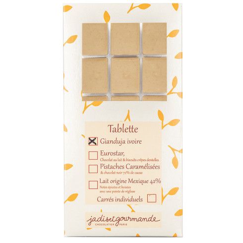 Tablette chocolat gianduja ivoire / Accueil