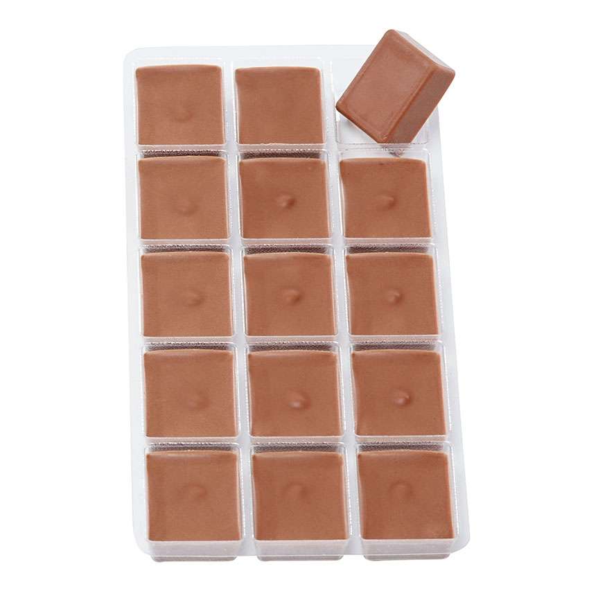 Tablette de chocolat au lait carrés individuels