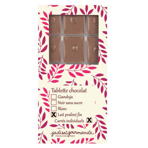 Tablette de chocolat au lait garnie de praliné / Accueil