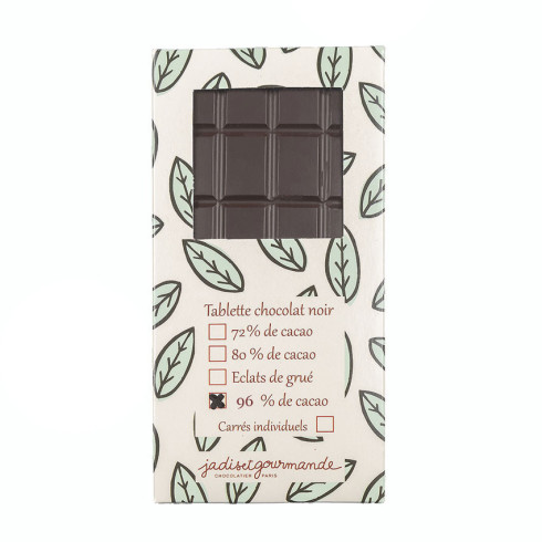 Tablette de chocolat noir 96 % / Les tablettes de chocolat