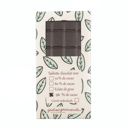 Tablette de chocolat noir 96 % / Accueil