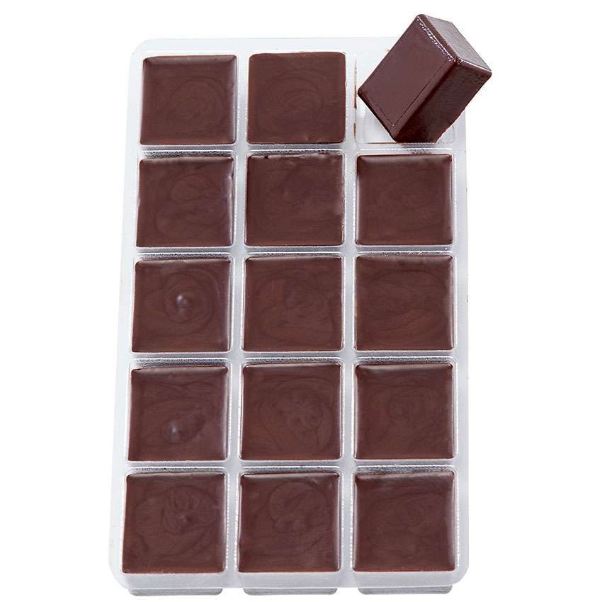 Tablette de chocolat noir 72 % avec carrés individuels