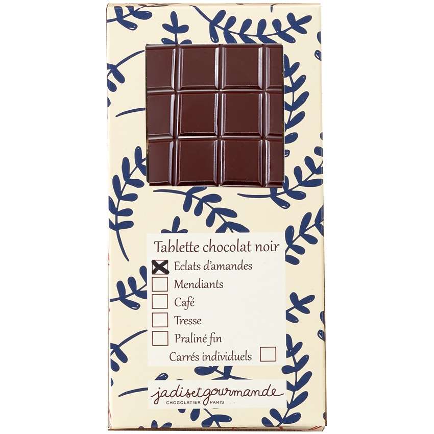 Tablette chocolat noir et éclats d'amandes