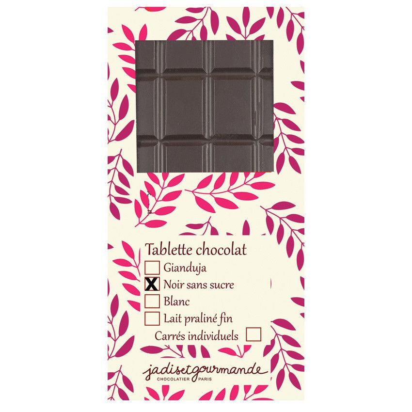 Tablette de chocolat noir sans sucre