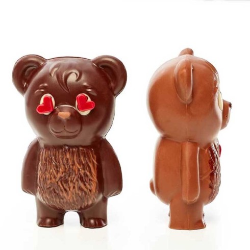 Teddy Coeur Moulage Noir / Chocolat Saint-Valentin