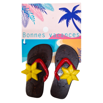 Paire de tong en chocolat noir et décor Jadis et Gourmande