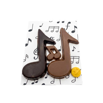 Sachet 3 notes de musique en chocolat noir et lait image 1