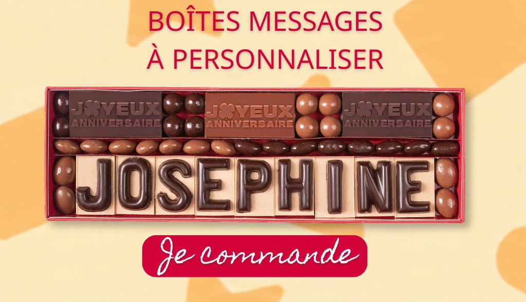 Chocolat Bo&icirc;tes messages &agrave; personnaliser 